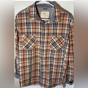 Original Weatherproof Vintage Long Sleeve Button Down Men's Med neutral plaid